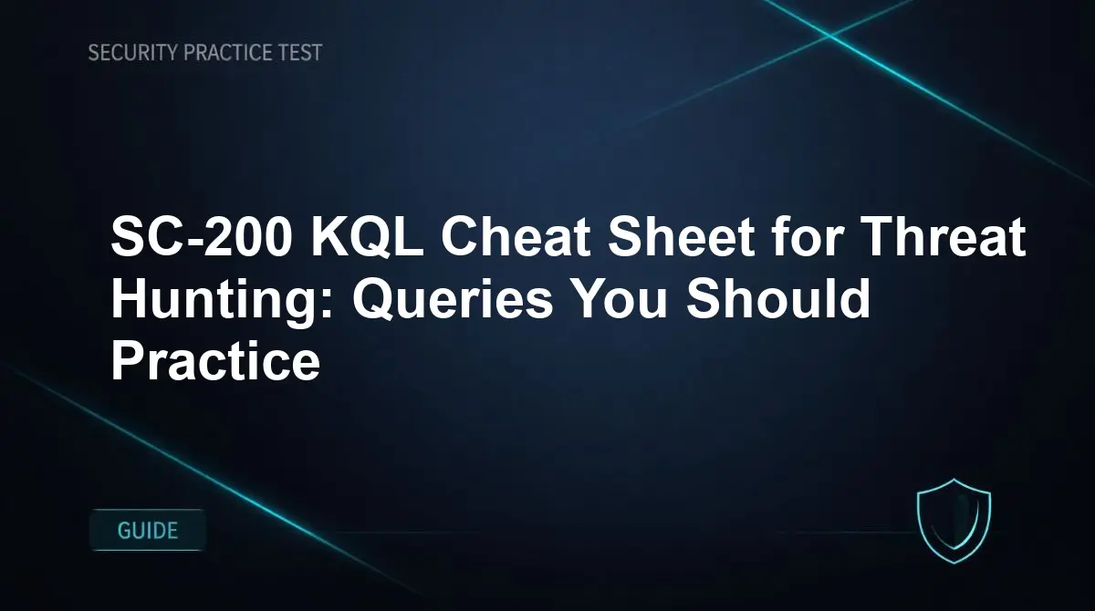 SC-200 KQL Cheat Sheet for Threat Hunting: Queries You Should Practice