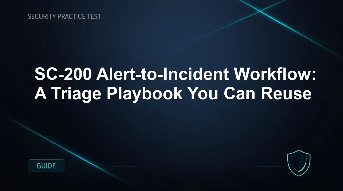 SC-200 Alert-to-Incident Workflow: A Triage Playbook You Can Reuse