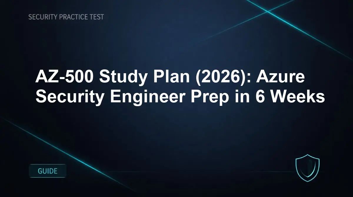 AZ-500 Study Plan (2026): Azure Security Engineer Prep in 6 Weeks