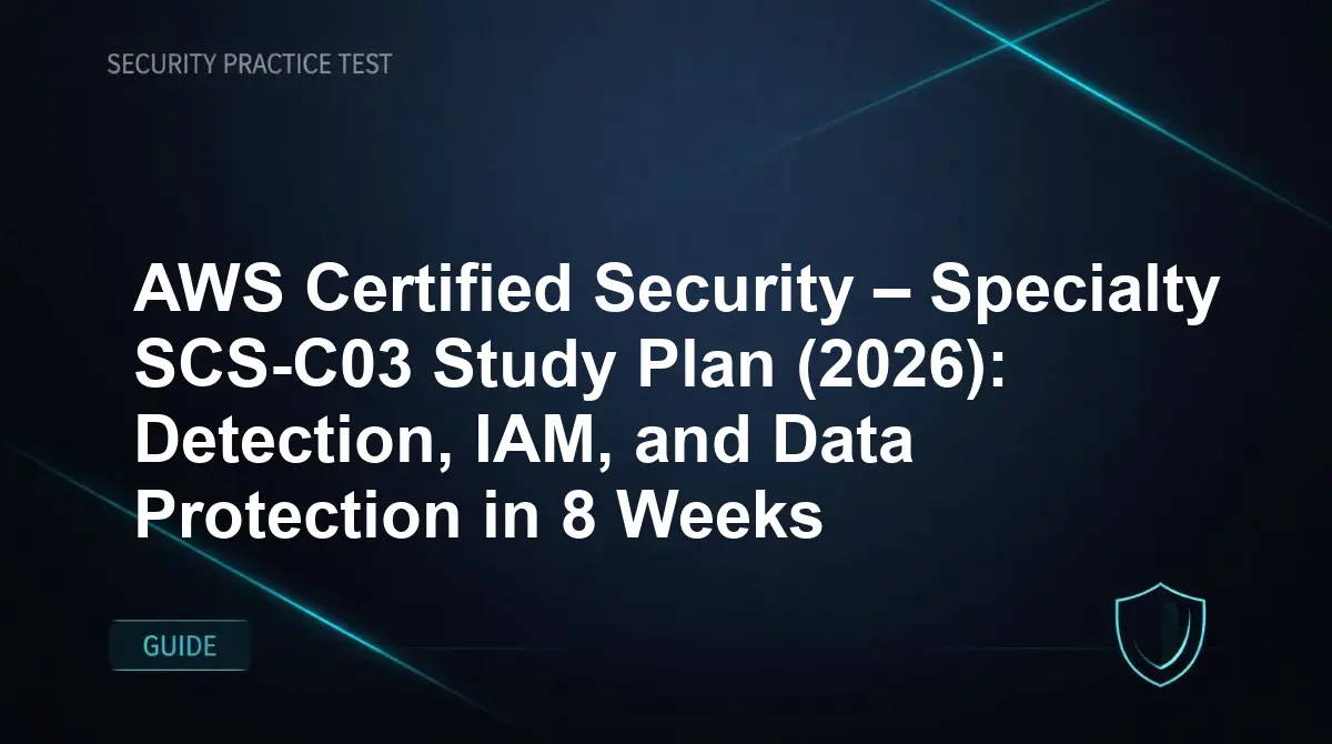 AWS Certified Security – Specialty SCS-C03 Study Plan (2026): Detection, IAM, and Data Protection in 8 Weeks