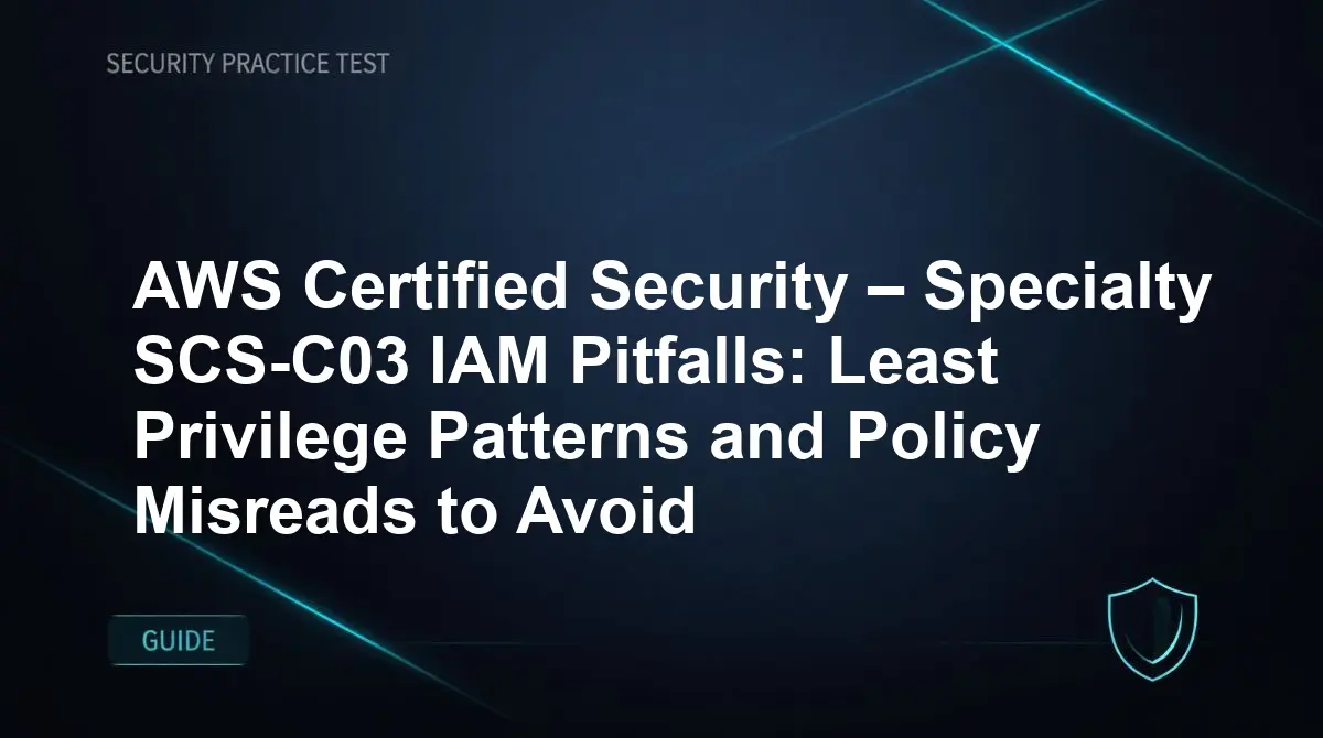 AWS Certified Security – Specialty SCS-C03 IAM Pitfalls: Least Privilege Patterns and Policy Misreads to Avoid