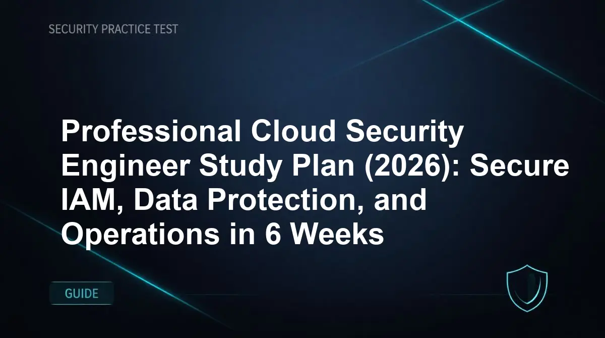Professional Cloud Security Engineer Study Plan (2026): Secure IAM, Data Protection, and Operations in 6 Weeks