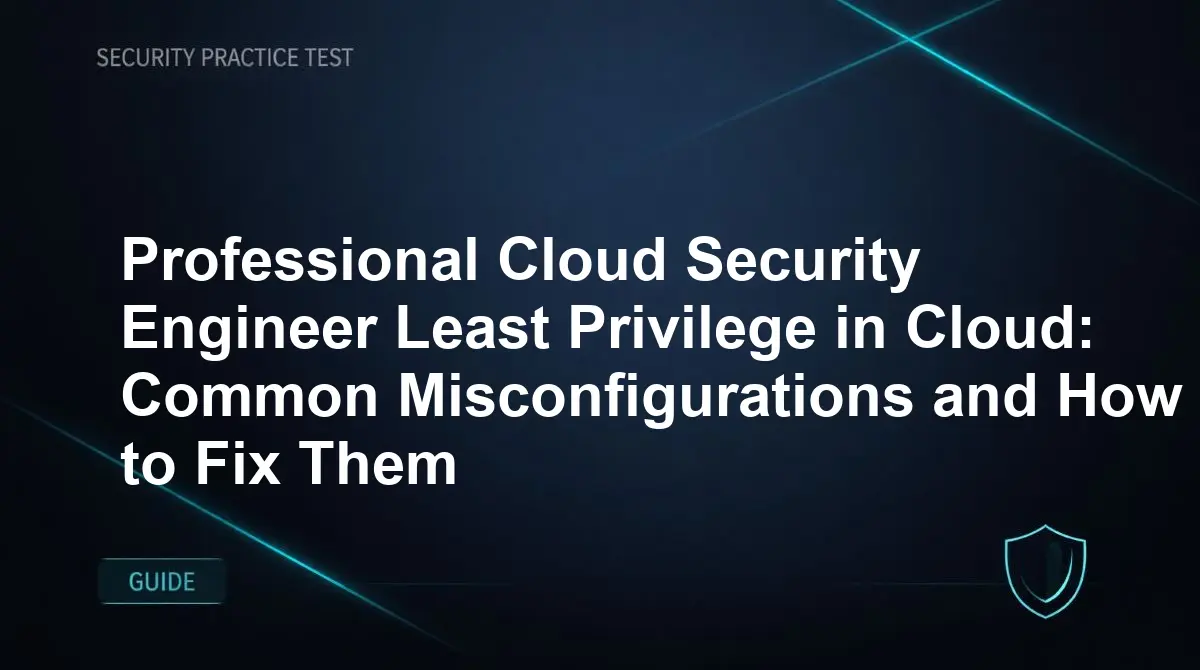 Professional Cloud Security Engineer Least Privilege in Cloud: Common Misconfigurations and How to Fix Them
