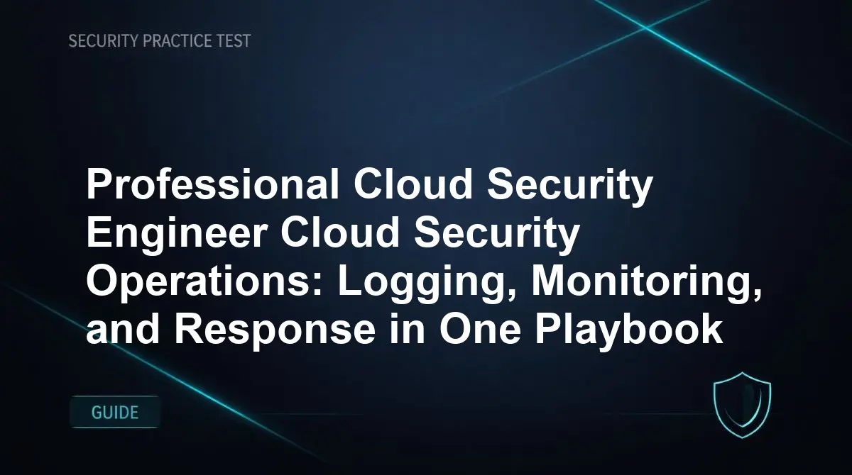 Professional Cloud Security Engineer Cloud Security Operations: Logging, Monitoring, and Response in One Playbook