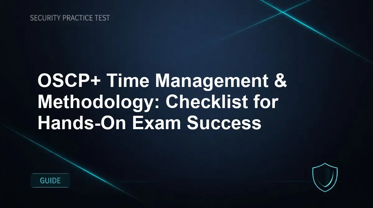 OSCP+ Time Management & Methodology: Checklist for Hands-On Exam Success