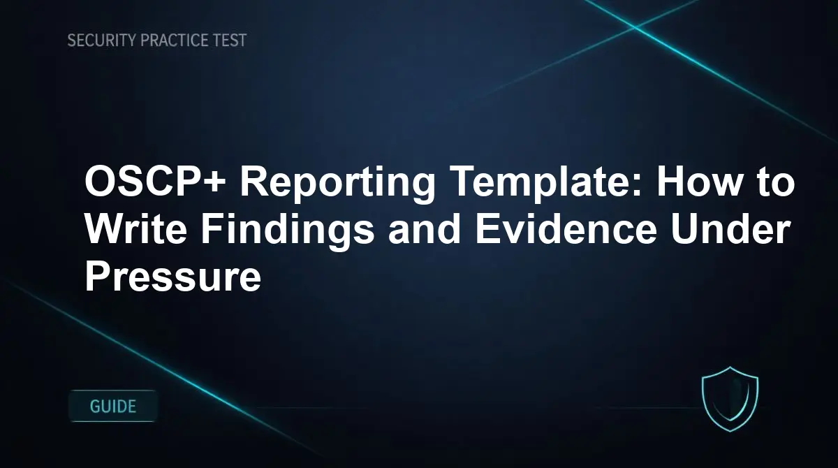 OSCP+ Reporting Template: How to Write Findings and Evidence Under Pressure