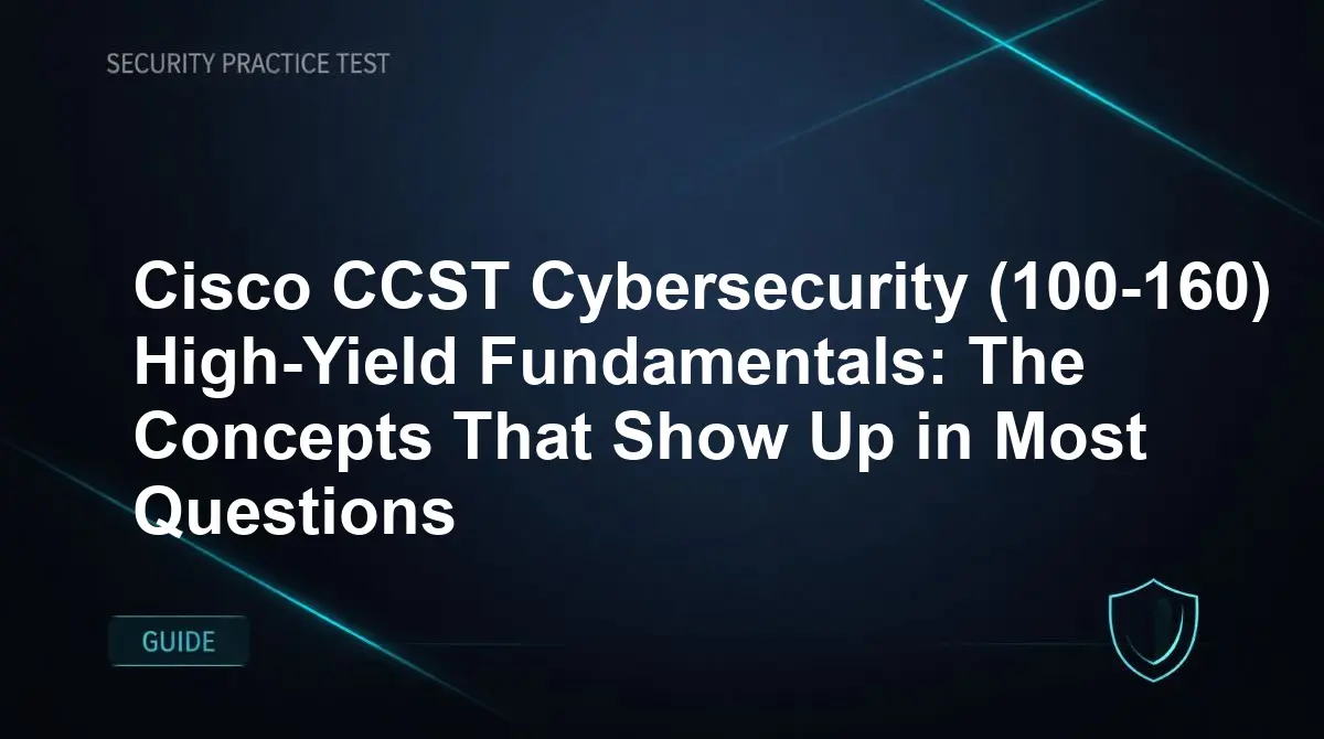 Cisco CCST Cybersecurity (100-160) High-Yield Fundamentals: The Concepts That Show Up in Most Questions