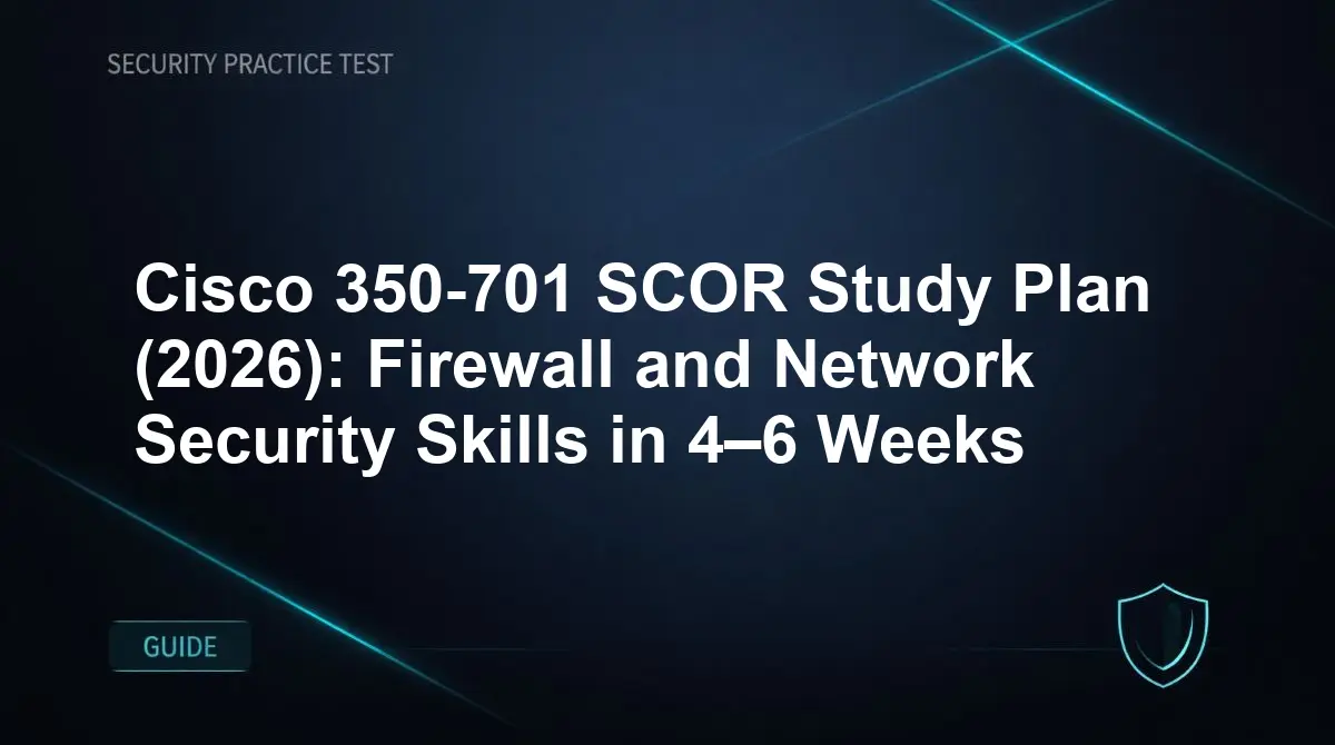 Cisco 350-701 SCOR Study Plan (2026): Firewall and Network Security Skills in 4–6 Weeks