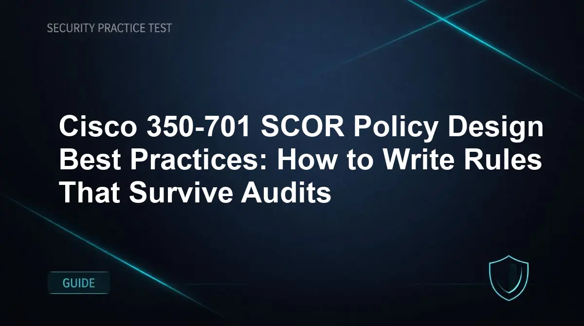 Cisco 350-701 SCOR Policy Design Best Practices: How to Write Rules That Survive Audits