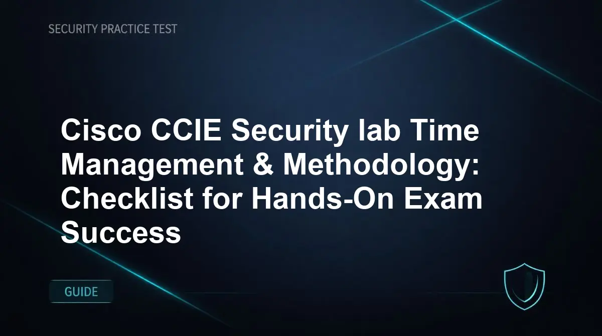 Cisco CCIE Security lab Time Management & Methodology: Checklist for Hands-On Exam Success