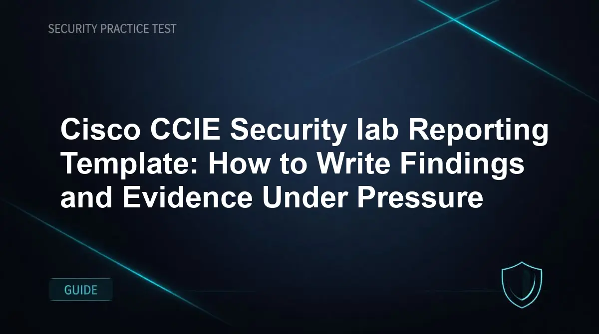 Cisco CCIE Security lab Reporting Template: How to Write Findings and Evidence Under Pressure