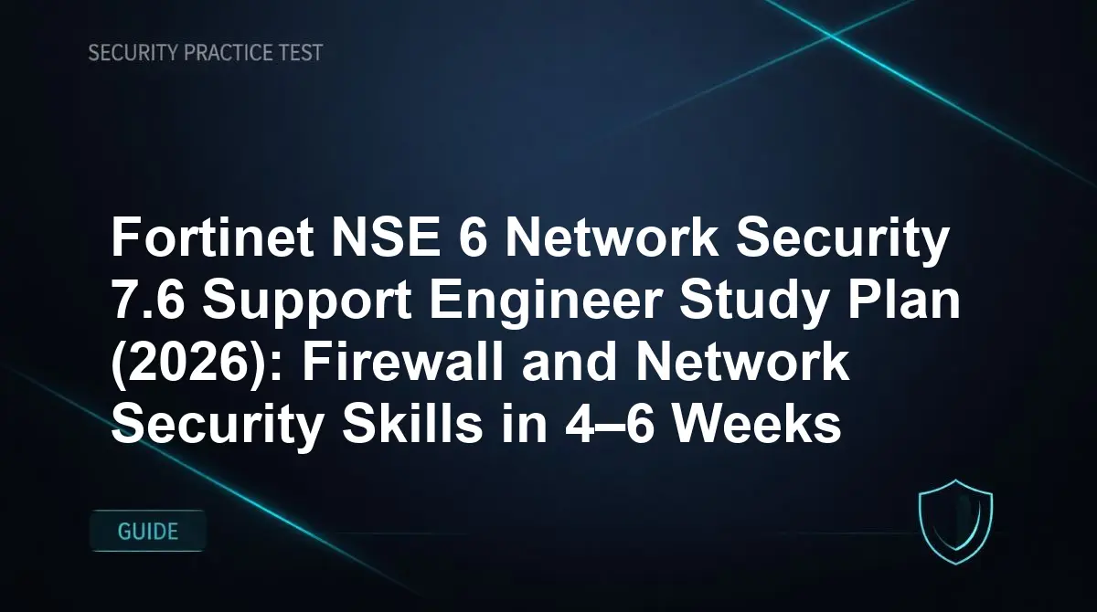 Fortinet NSE 6 Network Security 7.6 Support Engineer Study Plan (2026): Firewall and Network Security Skills in 4–6 Weeks