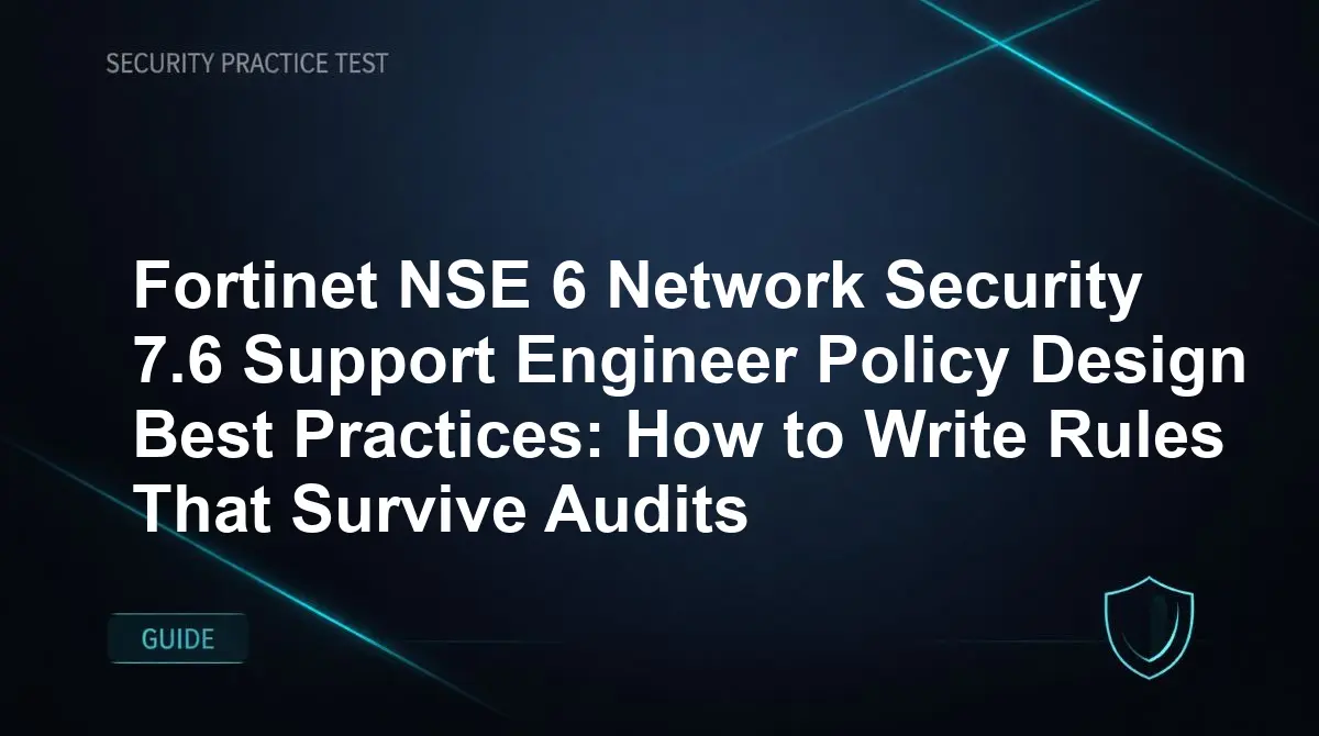 Fortinet NSE 6 Network Security 7.6 Support Engineer Policy Design Best Practices: How to Write Rules That Survive Audits
