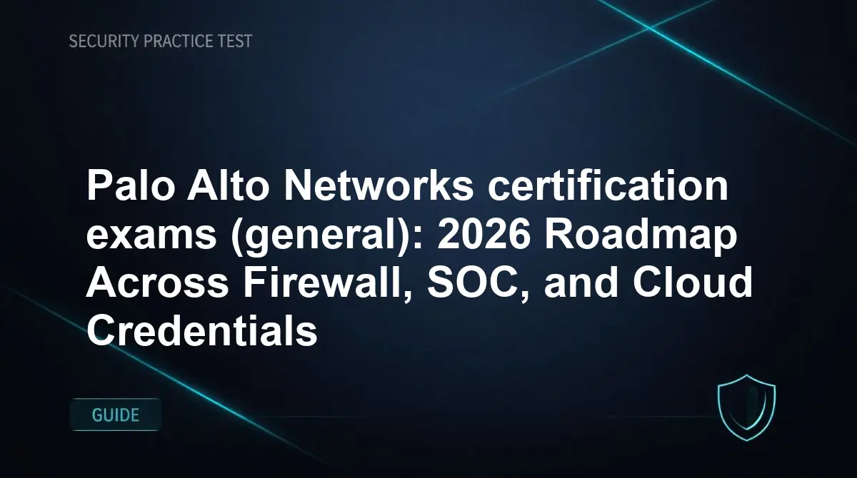 Palo Alto Networks certification exams (general): 2026 Roadmap Across Firewall, SOC, and Cloud Credentials