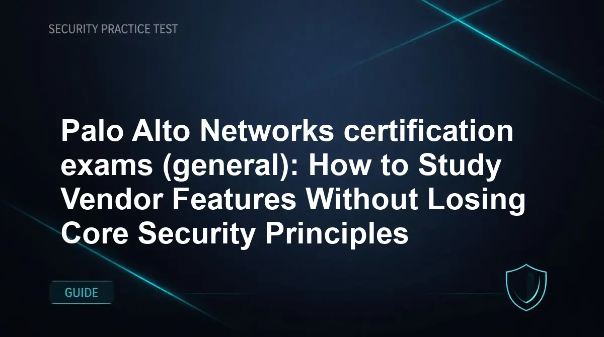 Palo Alto Networks certification exams (general): How to Study Vendor Features Without Losing Core Security Principles