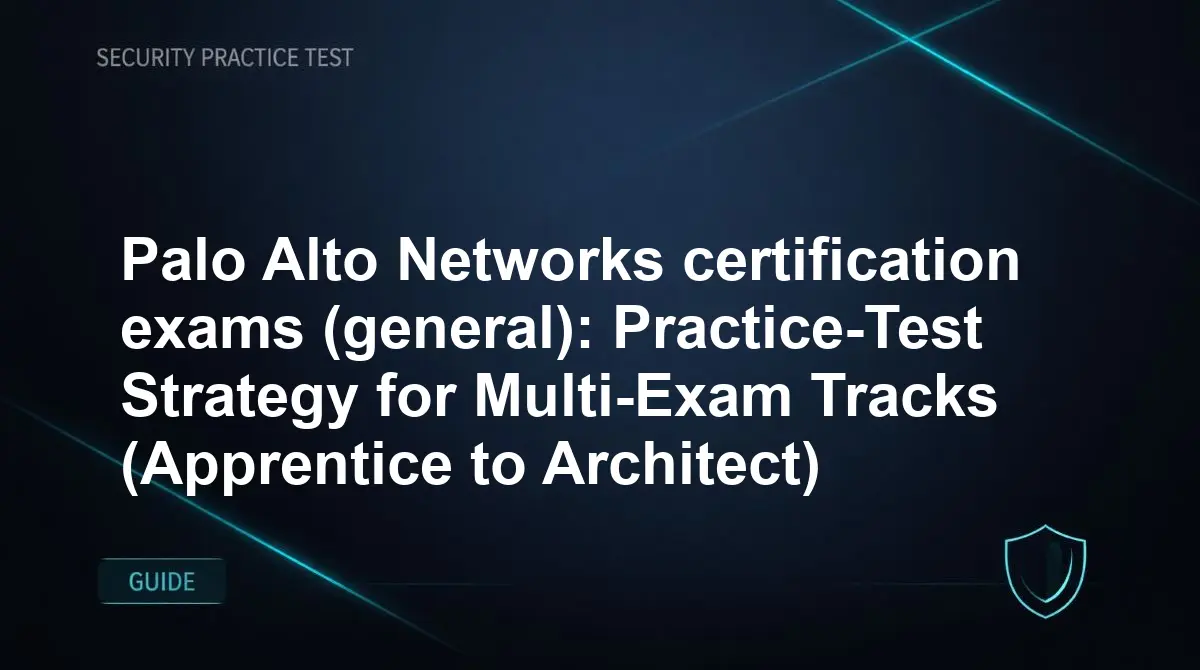 Palo Alto Networks certification exams (general): Practice-Test Strategy for Multi-Exam Tracks (Apprentice to Architect)