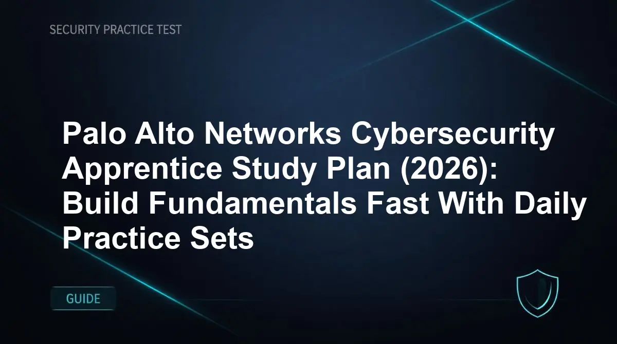 Palo Alto Networks Cybersecurity Apprentice Study Plan (2026): Build Fundamentals Fast With Daily Practice Sets