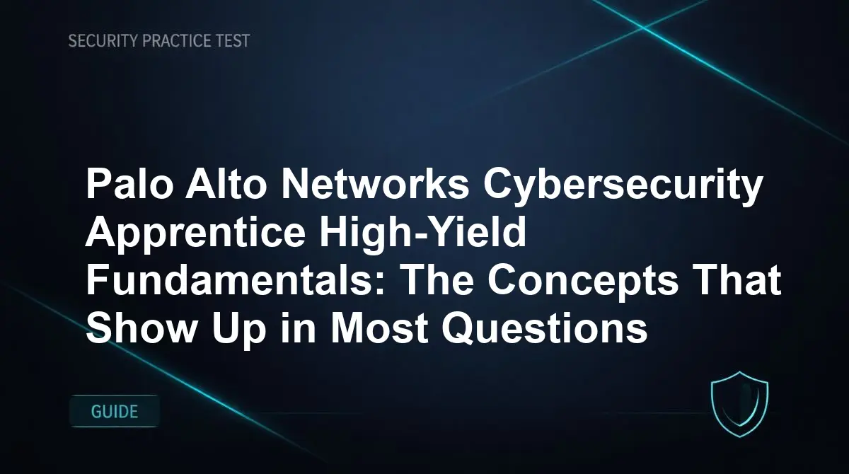 Palo Alto Networks Cybersecurity Apprentice High-Yield Fundamentals: The Concepts That Show Up in Most Questions