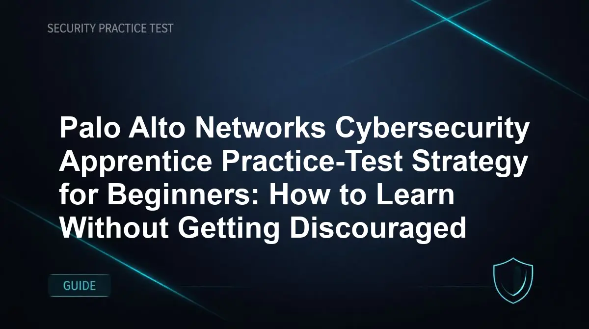 Palo Alto Networks Cybersecurity Apprentice Practice-Test Strategy for Beginners: How to Learn Without Getting Discouraged