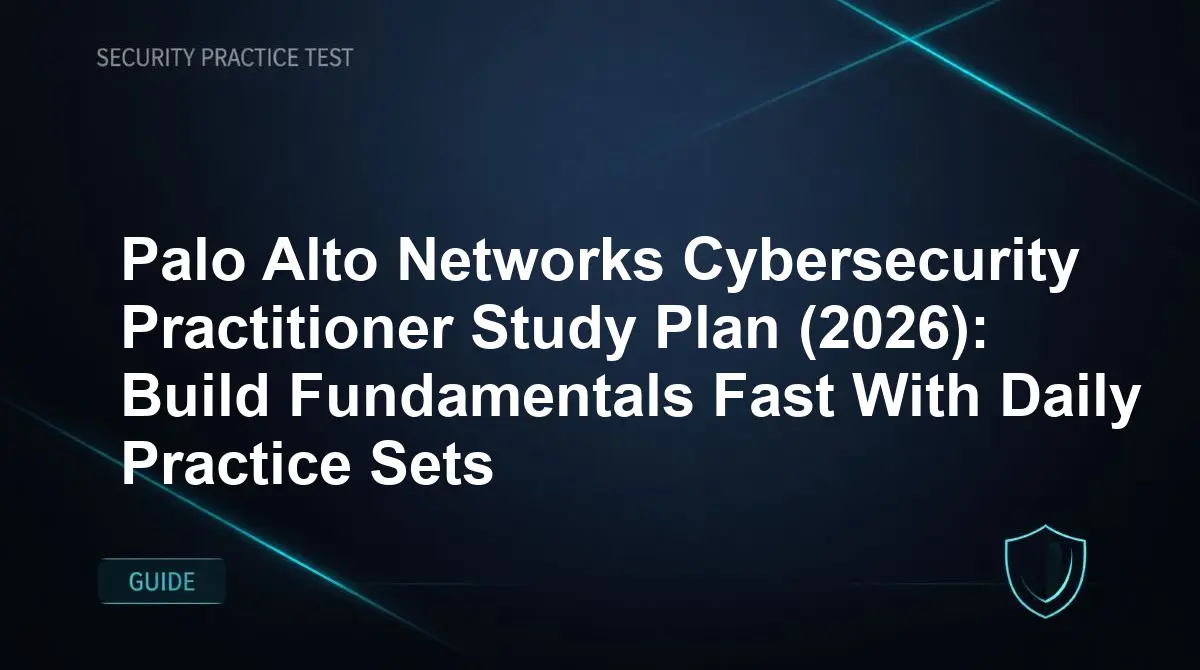 Palo Alto Networks Cybersecurity Practitioner Study Plan (2026): Build Fundamentals Fast With Daily Practice Sets