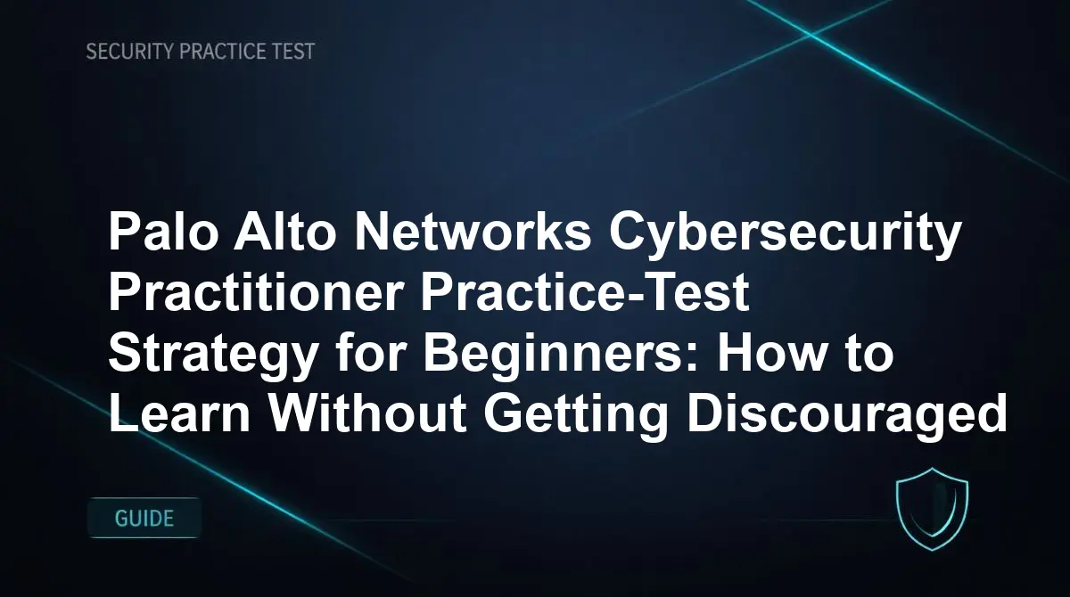Palo Alto Networks Cybersecurity Practitioner Practice-Test Strategy for Beginners: How to Learn Without Getting Discouraged