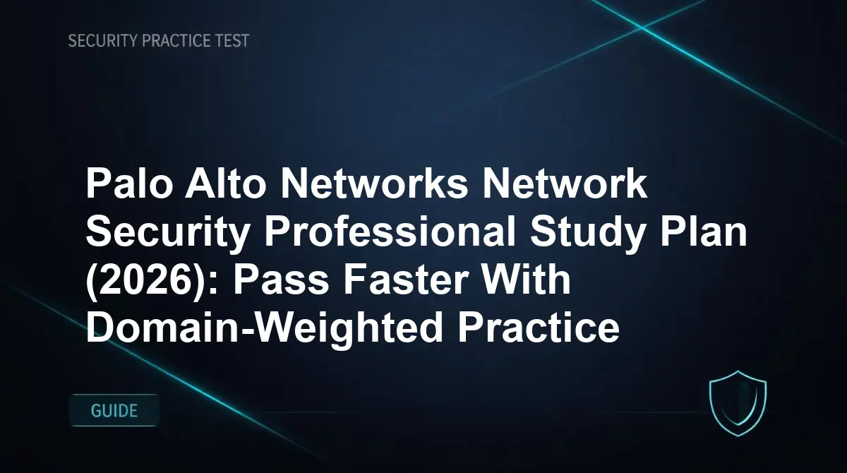 Palo Alto Networks Network Security Professional Study Plan (2026): Pass Faster With Domain-Weighted Practice
