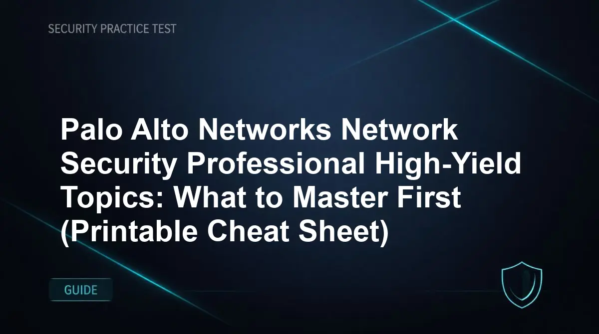Palo Alto Networks Network Security Professional High-Yield Topics: What to Master First (Printable Cheat Sheet)
