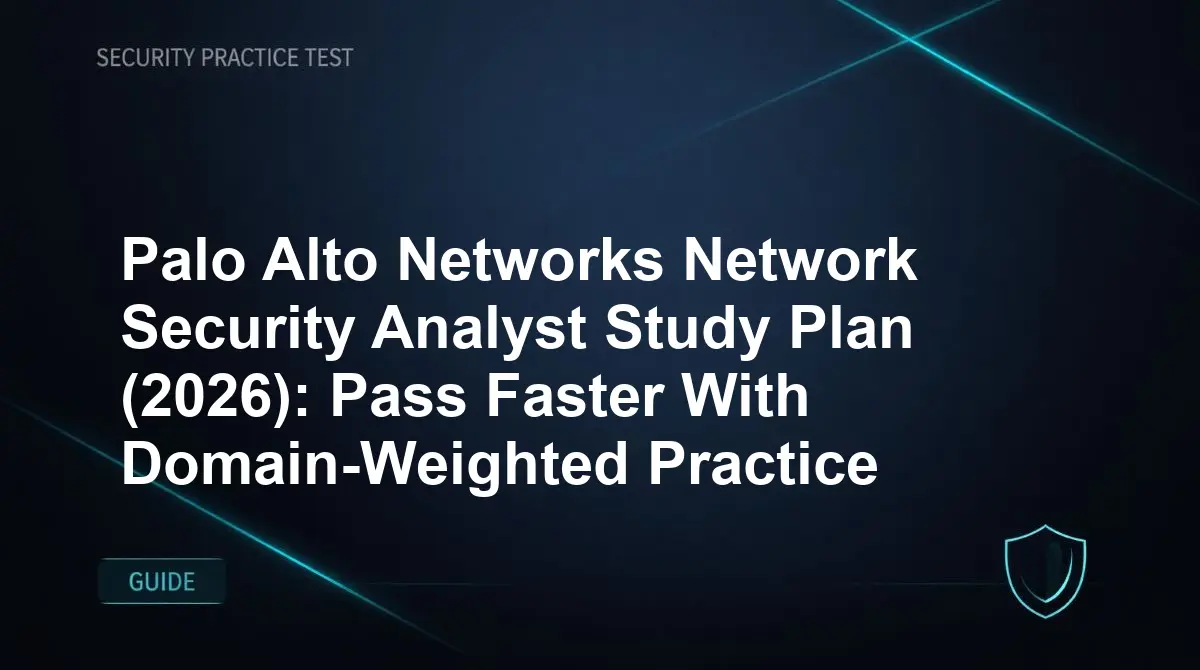 Palo Alto Networks Network Security Analyst Study Plan (2026): Pass Faster With Domain-Weighted Practice