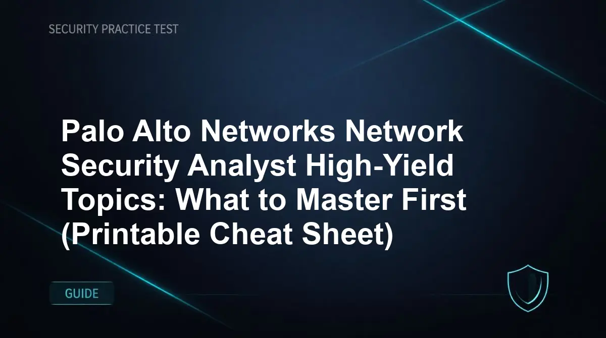 Palo Alto Networks Network Security Analyst High-Yield Topics: What to Master First (Printable Cheat Sheet)