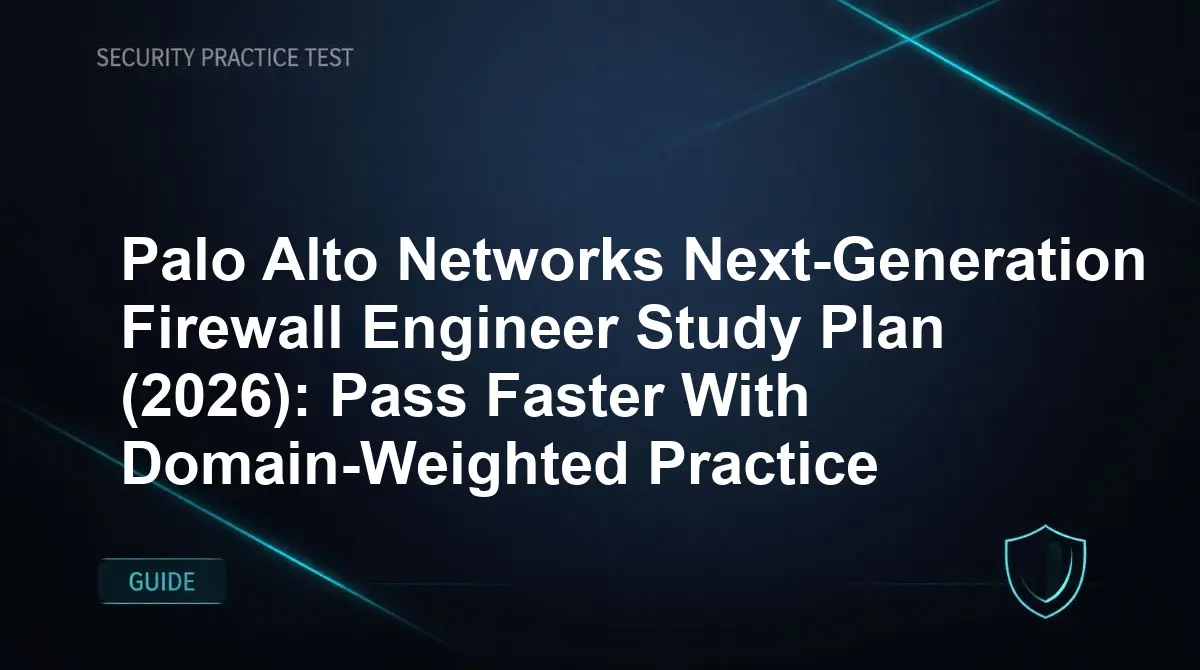 Palo Alto Networks Next-Generation Firewall Engineer Study Plan (2026): Pass Faster With Domain-Weighted Practice