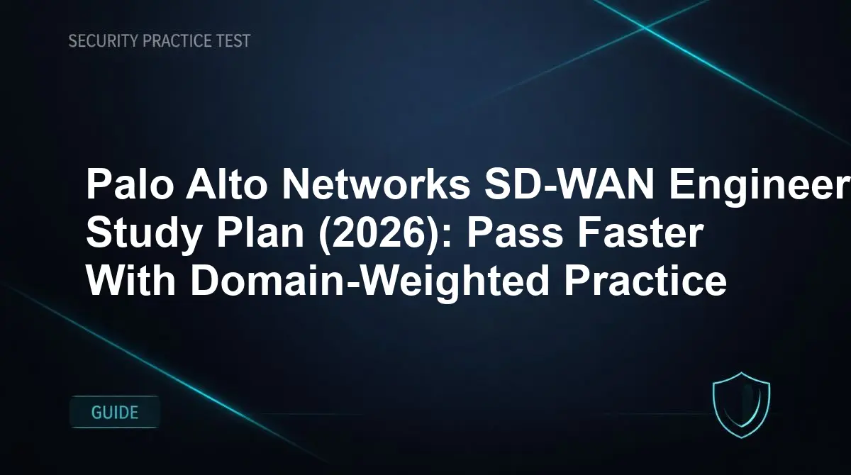 Palo Alto Networks SD-WAN Engineer Study Plan (2026): Pass Faster With Domain-Weighted Practice