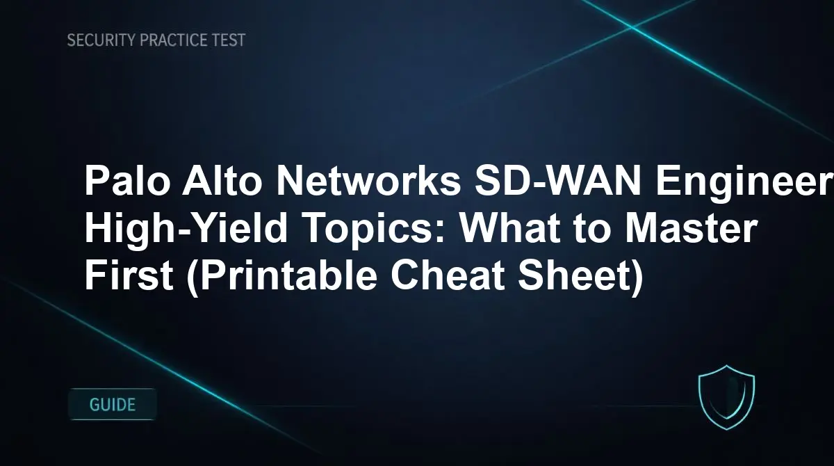 Palo Alto Networks SD-WAN Engineer High-Yield Topics: What to Master First (Printable Cheat Sheet)