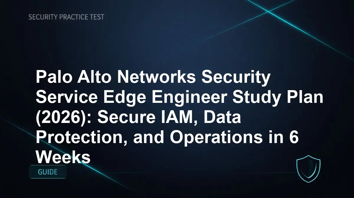 Palo Alto Networks Security Service Edge Engineer Study Plan (2026): Secure IAM, Data Protection, and Operations in 6 Weeks