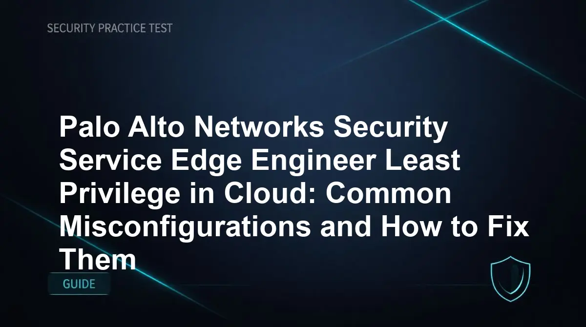 Palo Alto Networks Security Service Edge Engineer Least Privilege in Cloud: Common Misconfigurations and How to Fix Them