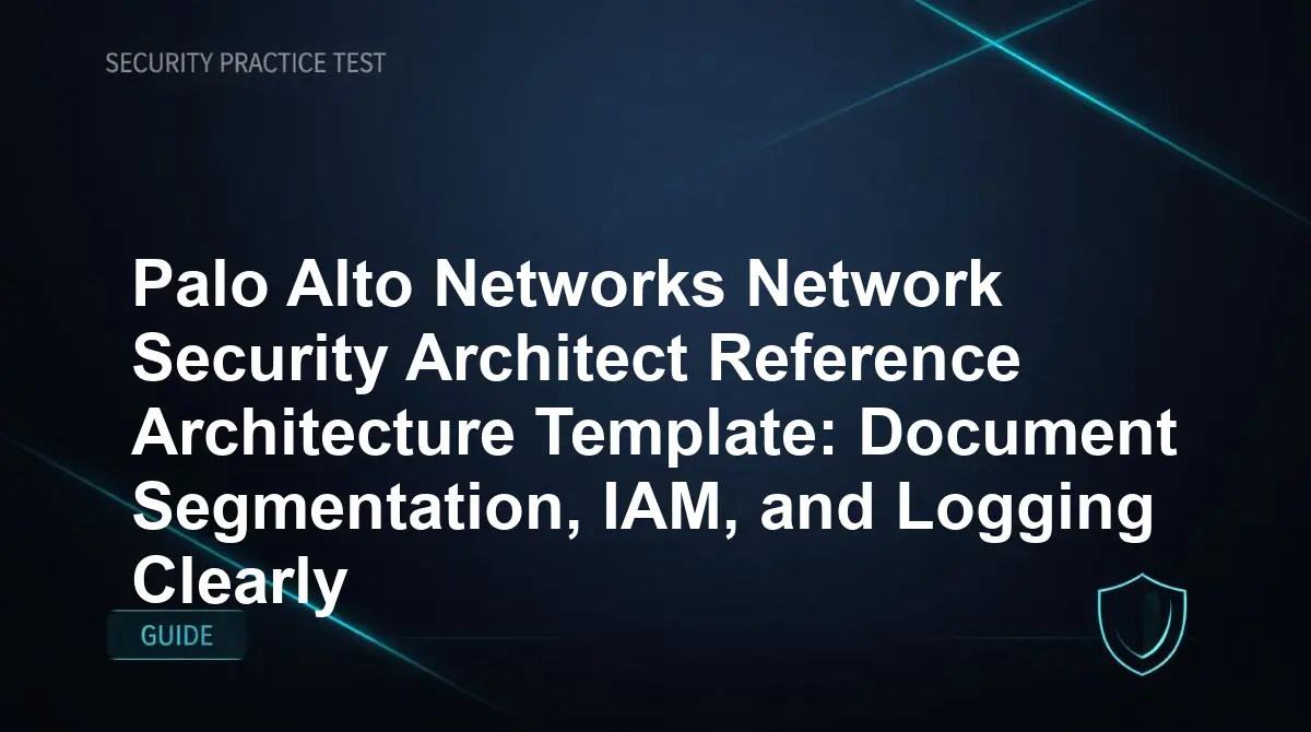 Palo Alto Networks Network Security Architect Reference Architecture Template: Document Segmentation, IAM, and Logging Clearly