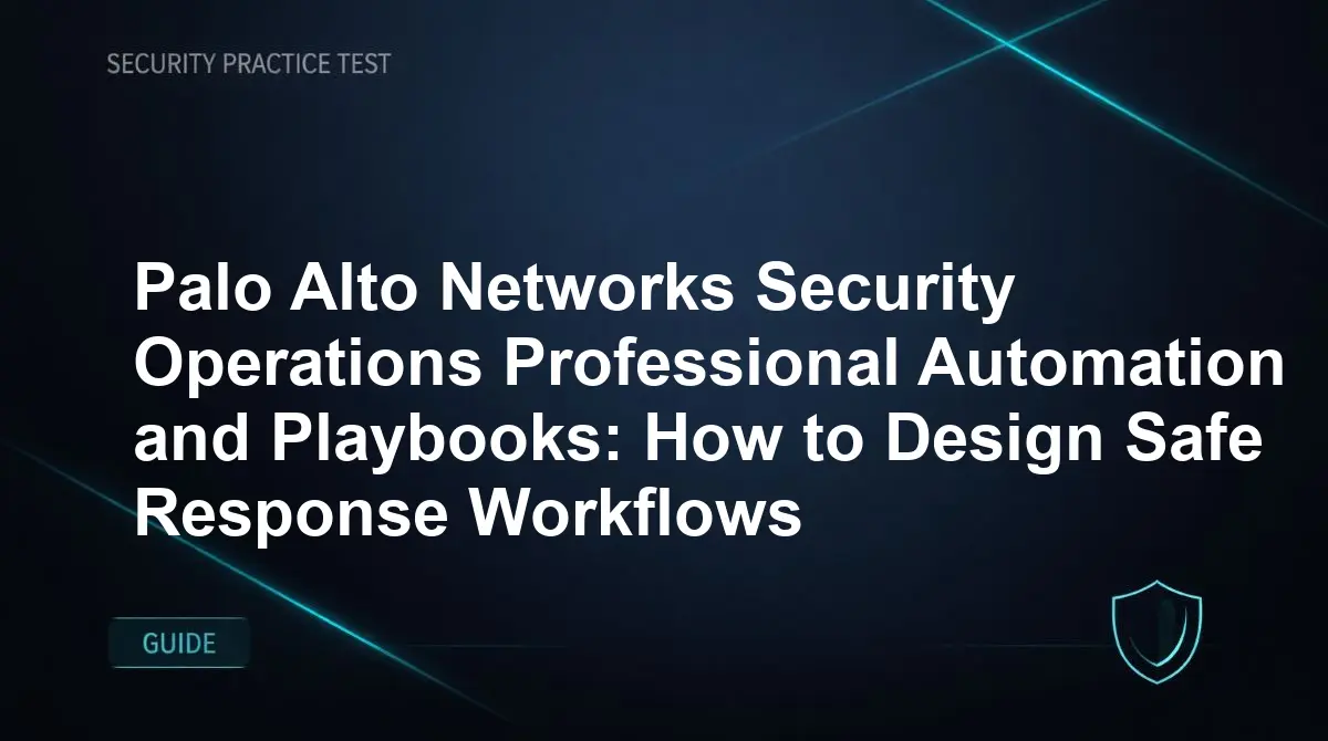 Palo Alto Networks Security Operations Professional Automation and Playbooks: How to Design Safe Response Workflows