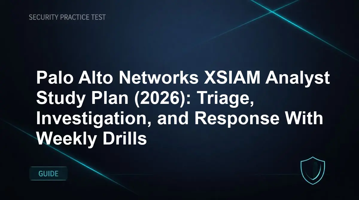 Palo Alto Networks XSIAM Analyst Study Plan (2026): Triage, Investigation, and Response With Weekly Drills