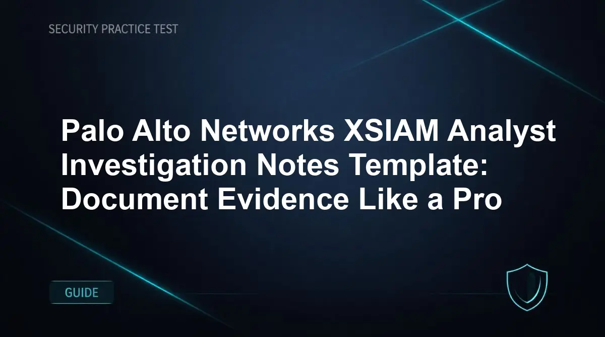 Palo Alto Networks XSIAM Analyst Investigation Notes Template: Document Evidence Like a Pro