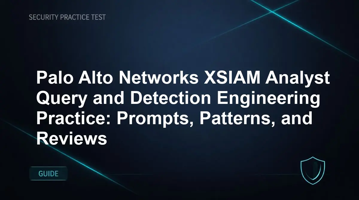 Palo Alto Networks XSIAM Analyst Query and Detection Engineering Practice: Prompts, Patterns, and Reviews