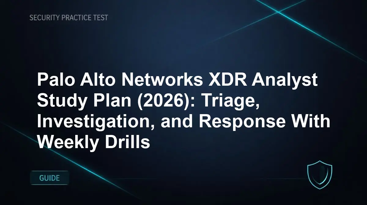 Palo Alto Networks XDR Analyst Study Plan (2026): Triage, Investigation, and Response With Weekly Drills
