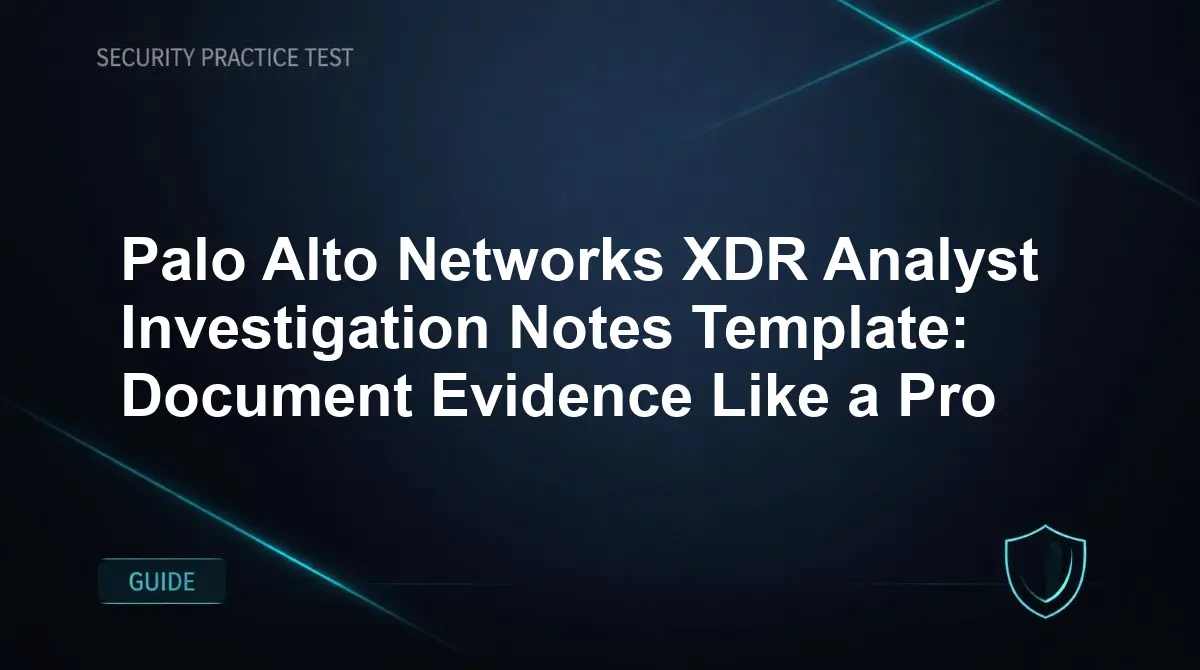 Palo Alto Networks XDR Analyst Investigation Notes Template: Document Evidence Like a Pro