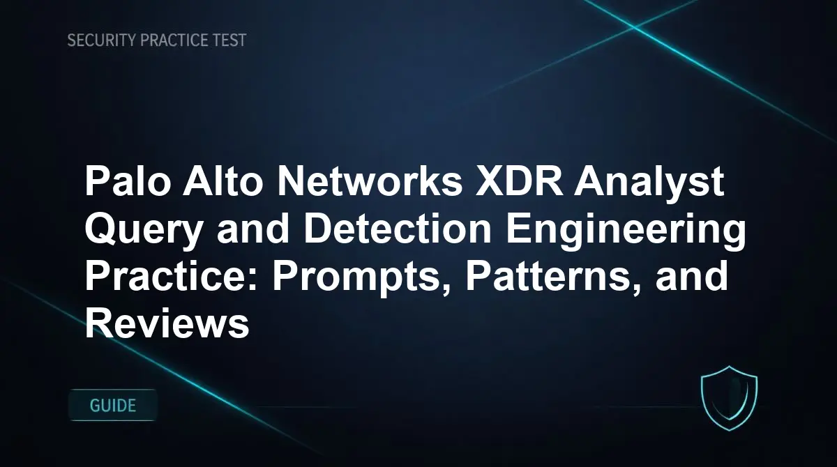 Palo Alto Networks XDR Analyst Query and Detection Engineering Practice: Prompts, Patterns, and Reviews