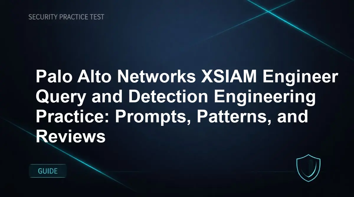 Palo Alto Networks XSIAM Engineer Query and Detection Engineering Practice: Prompts, Patterns, and Reviews