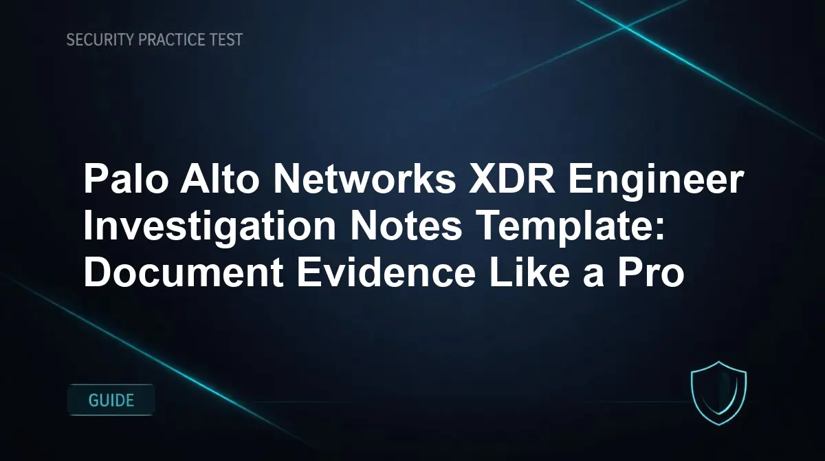 Palo Alto Networks XDR Engineer Investigation Notes Template: Document Evidence Like a Pro