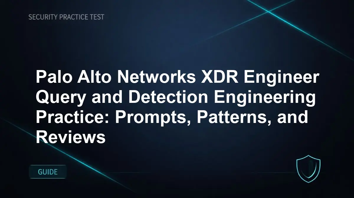 Palo Alto Networks XDR Engineer Query and Detection Engineering Practice: Prompts, Patterns, and Reviews
