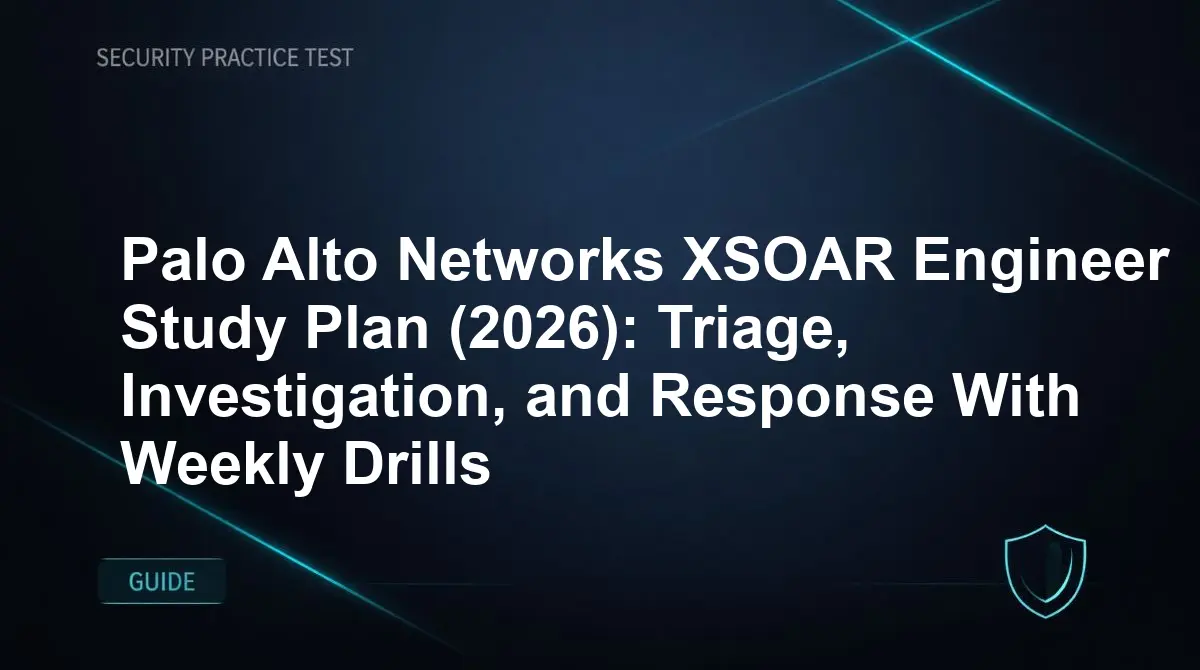 Palo Alto Networks XSOAR Engineer Study Plan (2026): Triage, Investigation, and Response With Weekly Drills