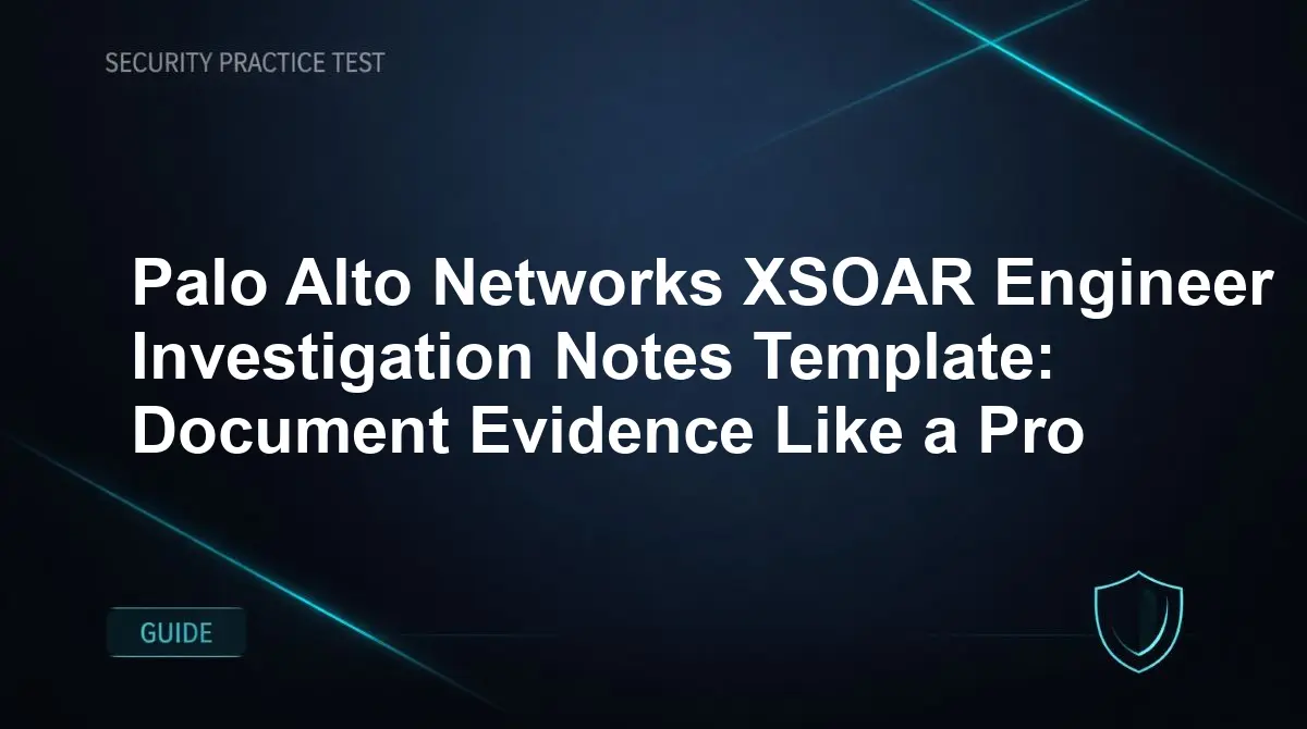 Palo Alto Networks XSOAR Engineer Investigation Notes Template: Document Evidence Like a Pro