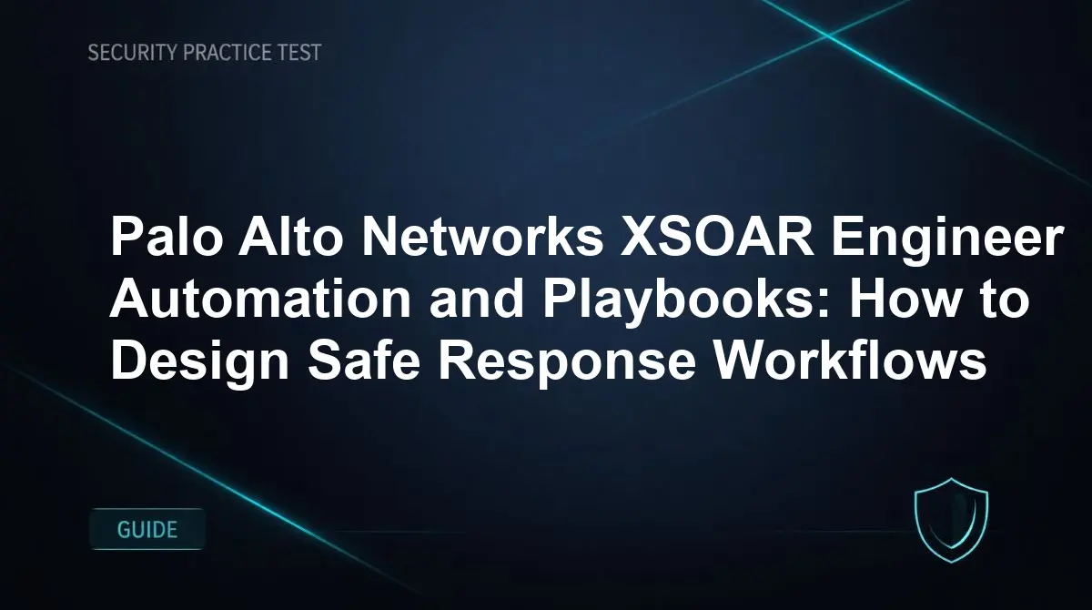 Palo Alto Networks XSOAR Engineer Automation and Playbooks: How to Design Safe Response Workflows