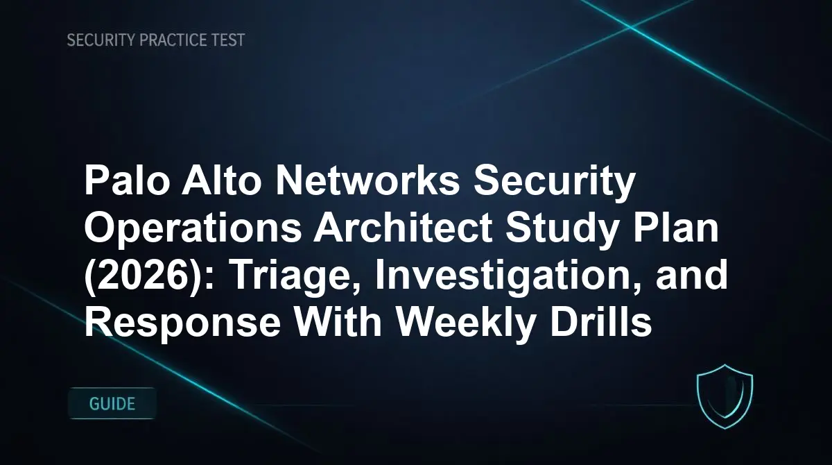 Palo Alto Networks Security Operations Architect Study Plan (2026): Triage, Investigation, and Response With Weekly Drills
