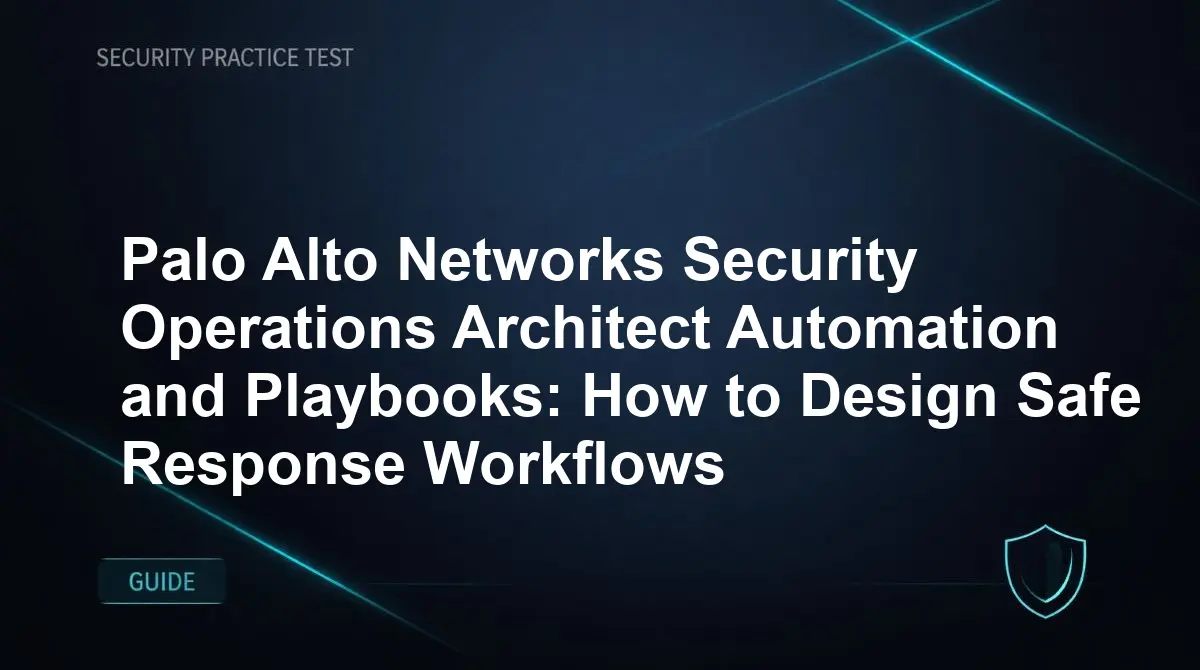 Palo Alto Networks Security Operations Architect Automation and Playbooks: How to Design Safe Response Workflows
